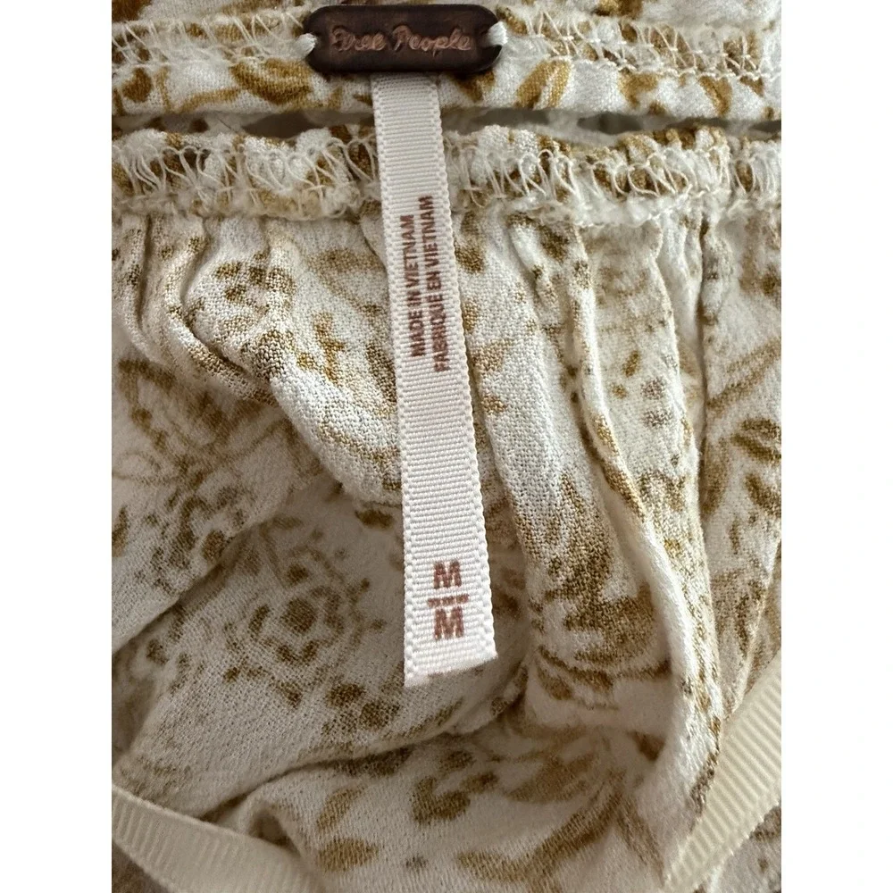 Free People Talk About It Tunic Top Ivory Combo Women's Size Medium